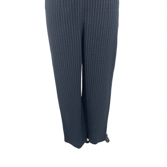 Anthropologie The Essential Jumpsuit Pinstripe Sleeveless Navy Blue Size US 0 - Picture 6 of 15
